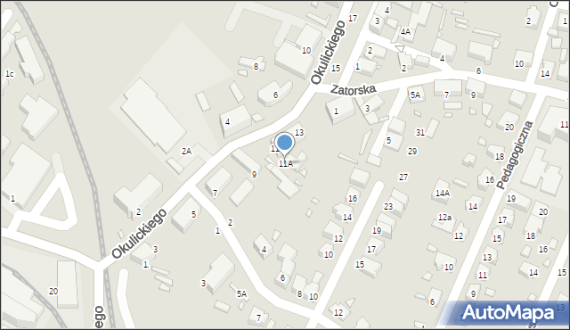 Wrocław, Okulickiego-Niedźwiadka Leopolda, gen., 11A, mapa Wrocławia