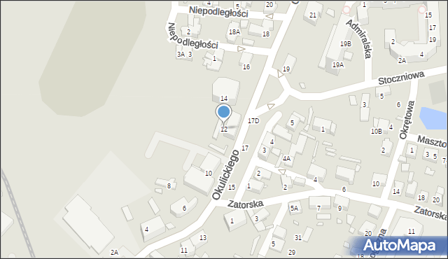 Wrocław, Okulickiego-Niedźwiadka Leopolda, gen., 12, mapa Wrocławia