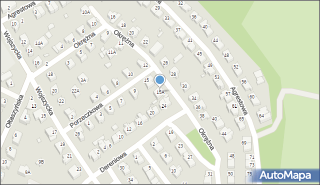 Wrocław, Okrężna, 15A, mapa Wrocławia