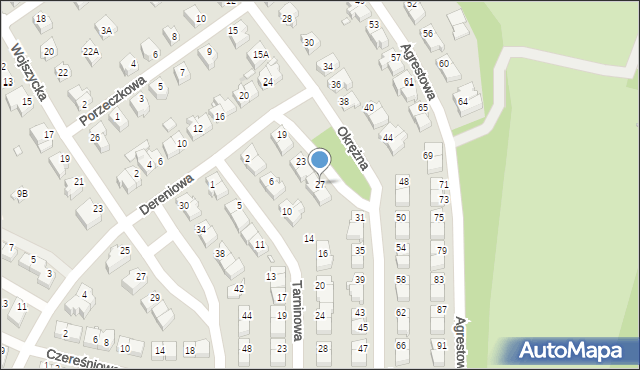 Wrocław, Okrężna, 27, mapa Wrocławia