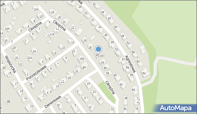 Wrocław, Okrężna, 32, mapa Wrocławia