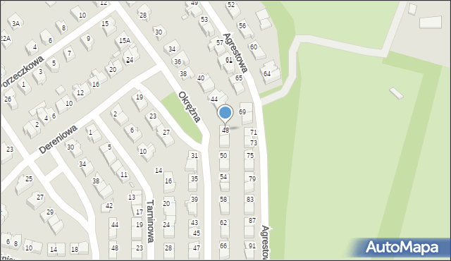 Wrocław, Okrężna, 48, mapa Wrocławia