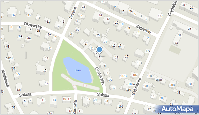 Wrocław, Oksywska, 7, mapa Wrocławia