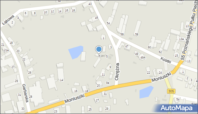 Wschowa, Okrężna, 7, mapa Wschowa