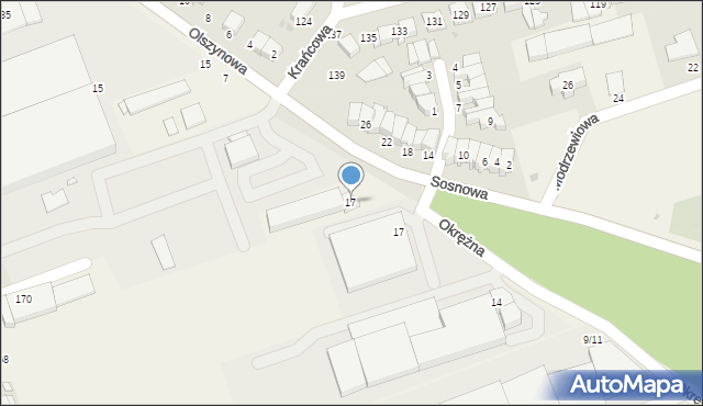 Wysogotowo, Okrężna, 17, mapa Wysogotowo