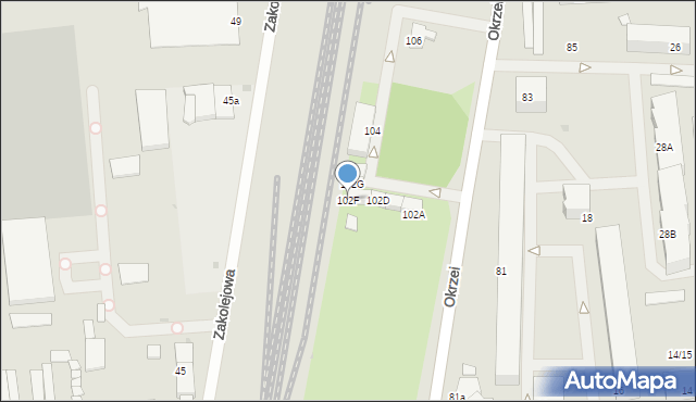 Wyszków, Okrzei Stefana, 102F, mapa Wyszków