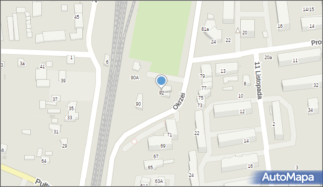 Wyszków, Okrzei Stefana, 92, mapa Wyszków