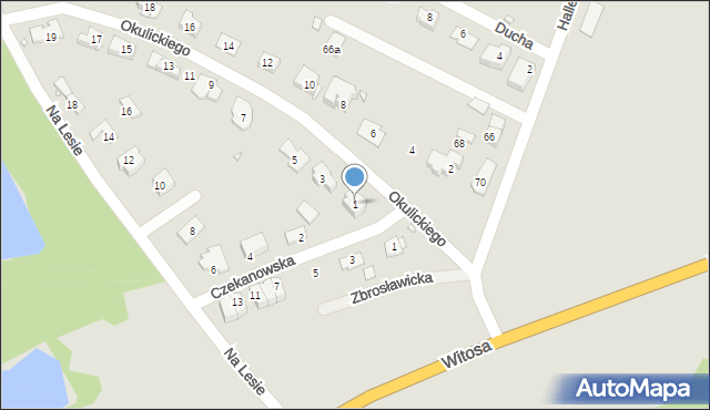 Zabrze, Okulickiego-Niedźwiadka Leopolda, gen., 1, mapa Zabrza