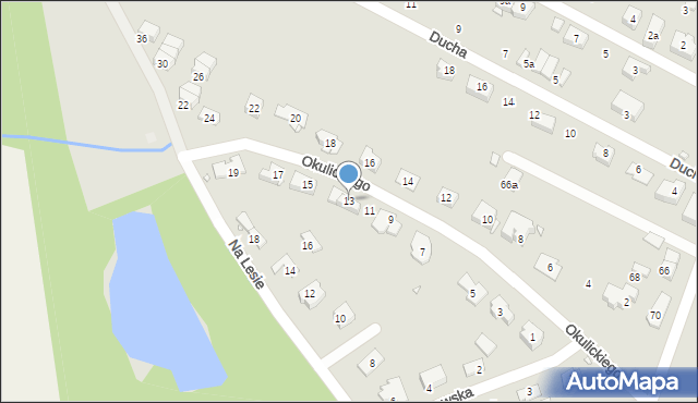 Zabrze, Okulickiego-Niedźwiadka Leopolda, gen., 13, mapa Zabrza