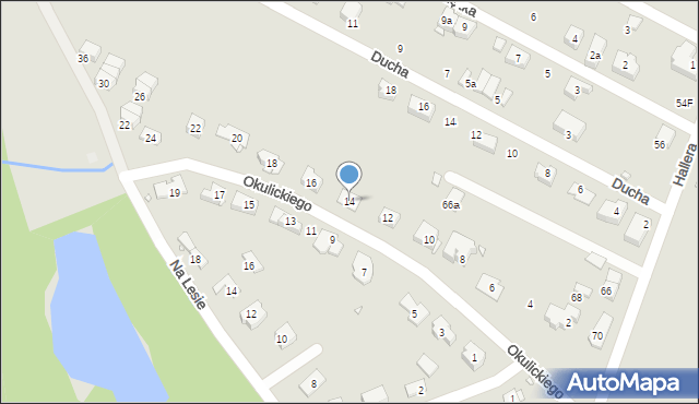 Zabrze, Okulickiego-Niedźwiadka Leopolda, gen., 14, mapa Zabrza