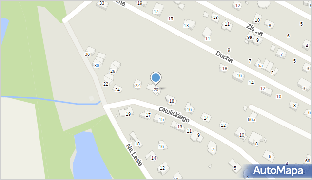 Zabrze, Okulickiego-Niedźwiadka Leopolda, gen., 20, mapa Zabrza