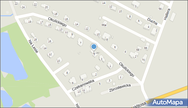 Zabrze, Okulickiego-Niedźwiadka Leopolda, gen., 5, mapa Zabrza