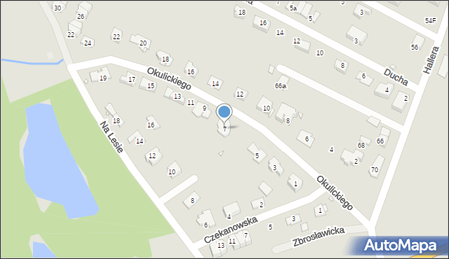 Zabrze, Okulickiego-Niedźwiadka Leopolda, gen., 7, mapa Zabrza