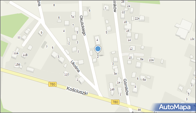 Żarki, Okulickiego Leopolda, gen., 2, mapa Żarki