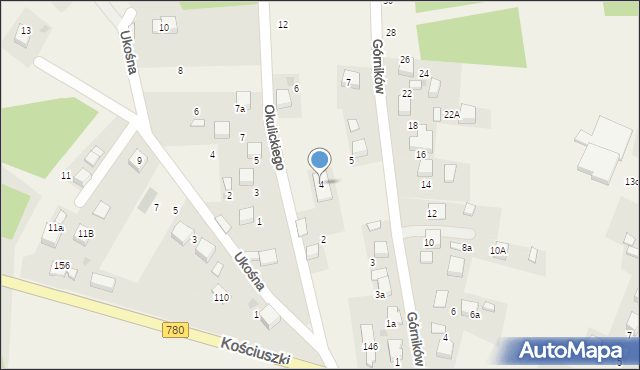 Żarki, Okulickiego-Niedźwiadka Leopolda, gen., 4, mapa Żarki