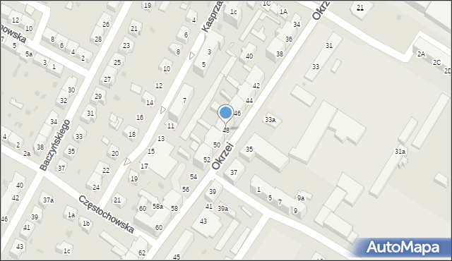 Żary, Okrzei Stefana, 48, mapa Żary