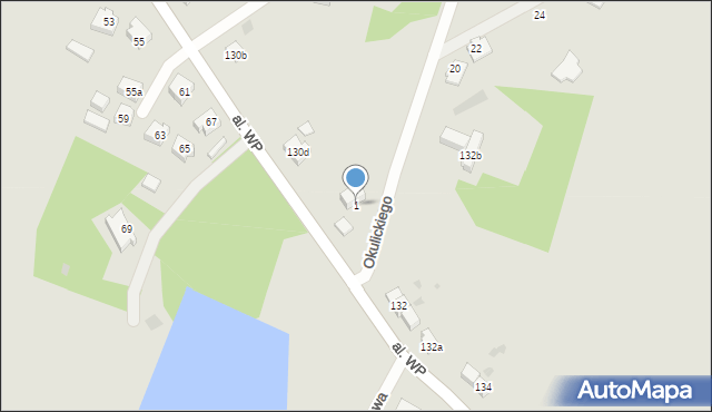 Żary, Okulickiego-Niedźwiadka Leopolda, gen., 1, mapa Żary