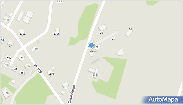 Żary, Okulickiego-Niedźwiadka Leopolda, gen., 20, mapa Żary