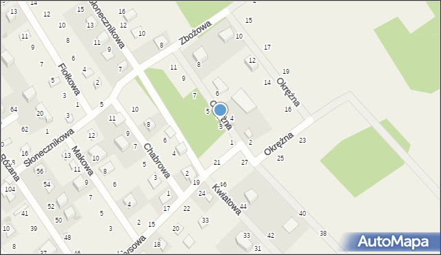 Zbychowo, Okrężna, 3, mapa Zbychowo