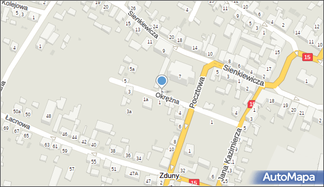 Zduny, Okrężna, 2, mapa Zduny