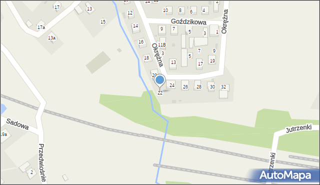 Zebrzydowice, Okrężna, 22, mapa Zebrzydowice