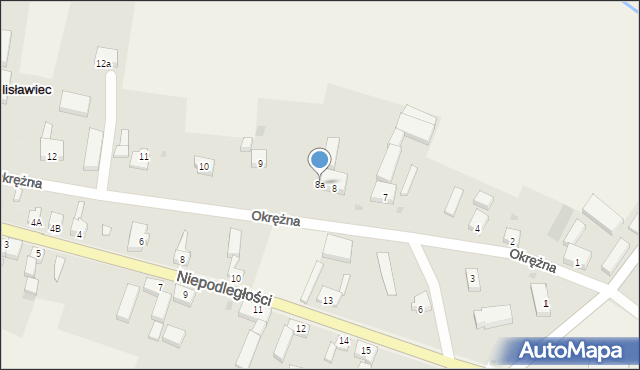 Żelisławiec, Okrężna, 8a, mapa Żelisławiec