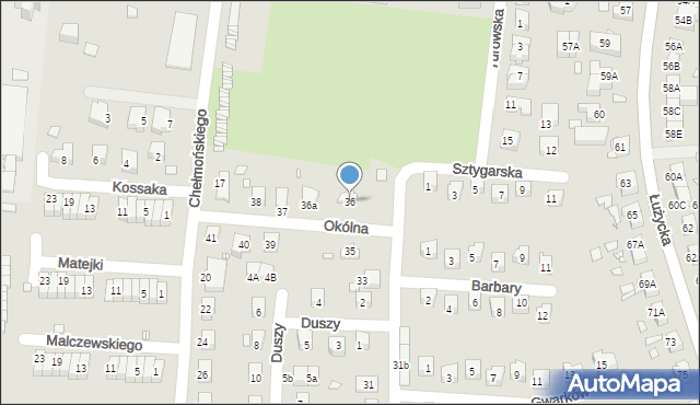 Zgorzelec, Okólna, 36, mapa Zgorzelec