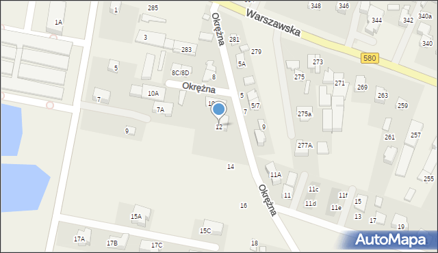 Zielonki-Parcela, Okrężna, 12, mapa Zielonki-Parcela