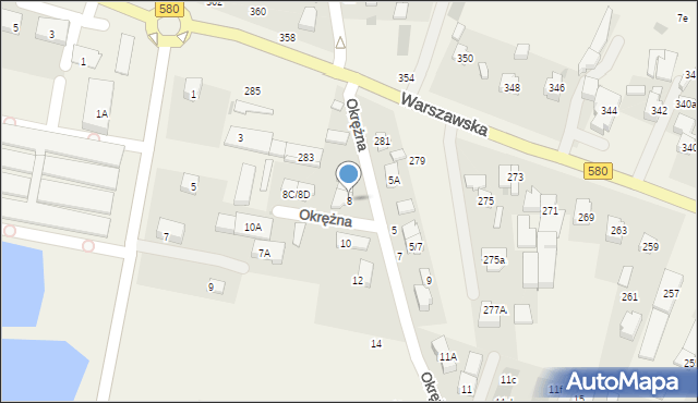 Zielonki-Parcela, Okrężna, 8, mapa Zielonki-Parcela