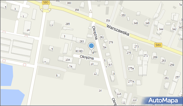 Zielonki-Parcela, Okrężna, 8b, mapa Zielonki-Parcela