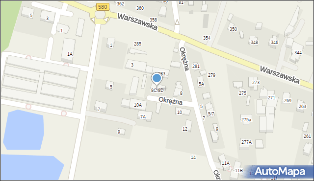 Zielonki-Parcela, Okrężna, 8C/8D, mapa Zielonki-Parcela