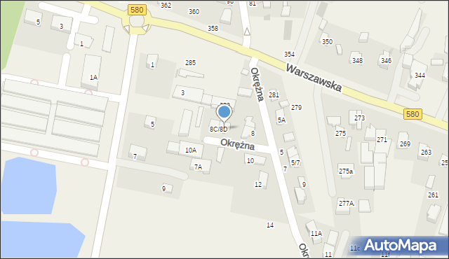 Zielonki-Parcela, Okrężna, 8c, mapa Zielonki-Parcela