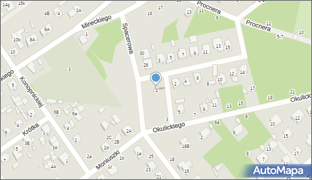 Żyrardów, Okulickiego-Niedźwiadka Leopolda, gen., 1, mapa Żyrardów