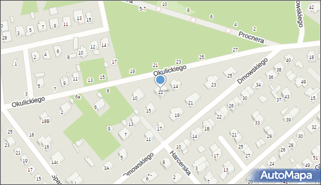 Żyrardów, Okulickiego-Niedźwiadka Leopolda, gen., 12, mapa Żyrardów