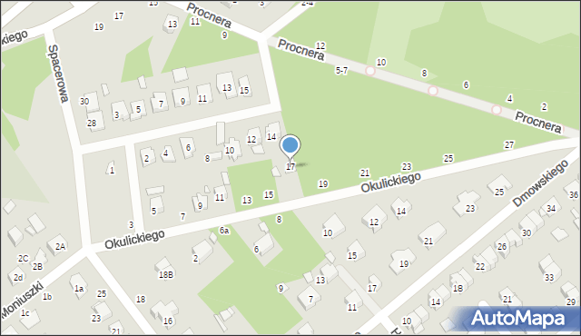 Żyrardów, Okulickiego-Niedźwiadka Leopolda, gen., 17, mapa Żyrardów