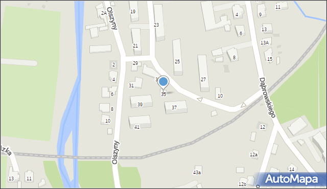Andrychów, Olszyny, 35, mapa Andrychów