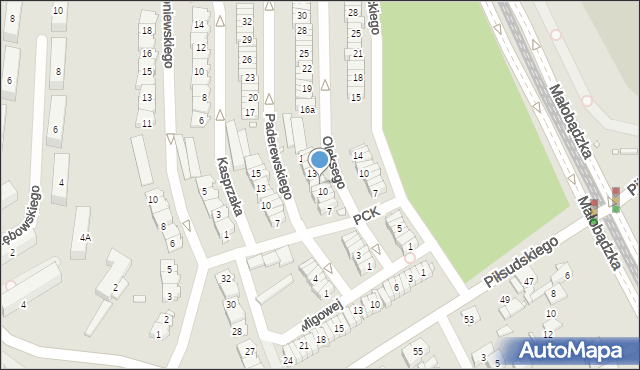 Będzin, Oleksego Józefa, 11, mapa Będzin