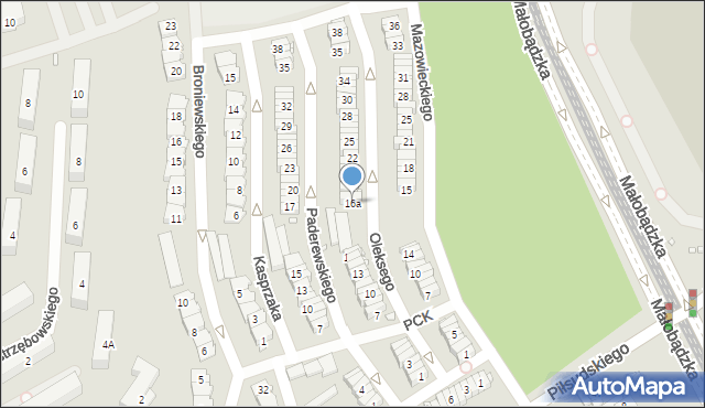 Będzin, Oleksego Józefa, 16a, mapa Będzin