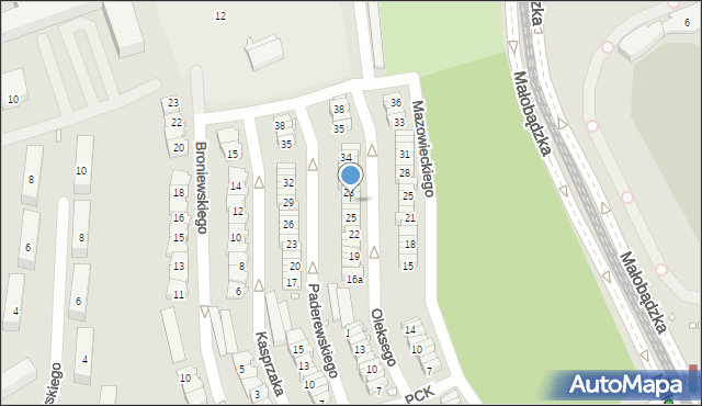 Będzin, Oleksego Józefa, 27, mapa Będzin