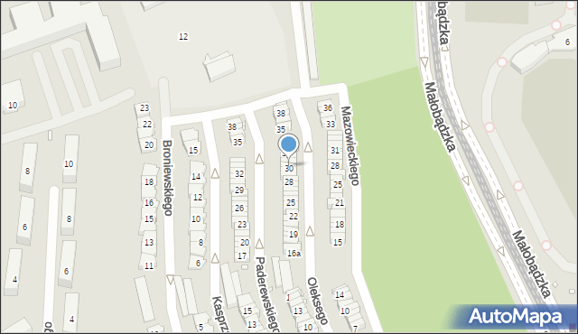 Będzin, Oleksego Józefa, 31, mapa Będzin