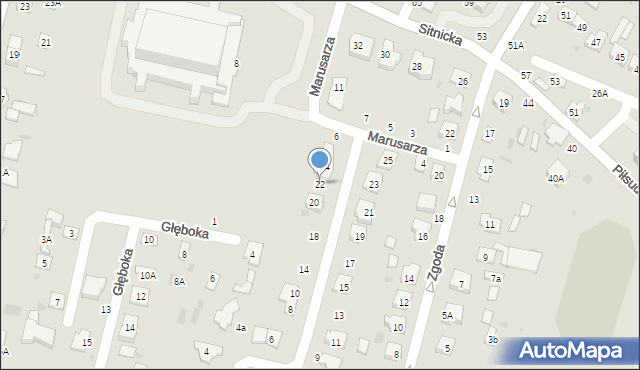 Biała Podlaska, Olimpijczyków, 22, mapa Białej Podlaskiej