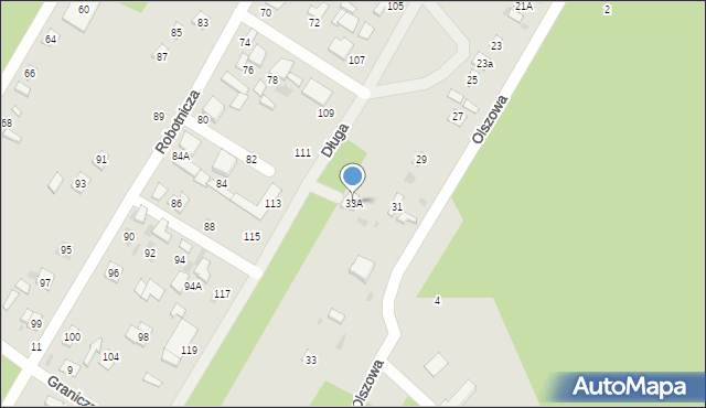 Biała Podlaska, Olszowa, 33A, mapa Białej Podlaskiej