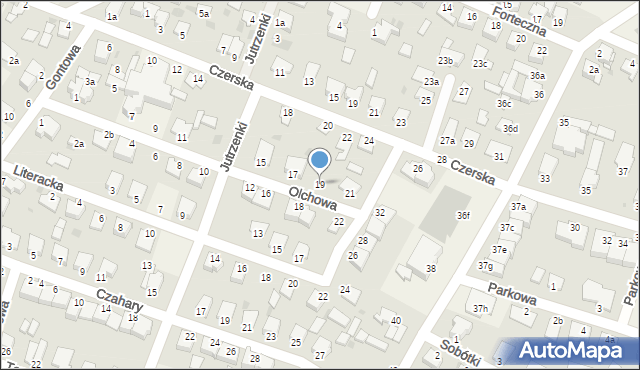 Białe Błota, Olchowa, 19, mapa Białe Błota