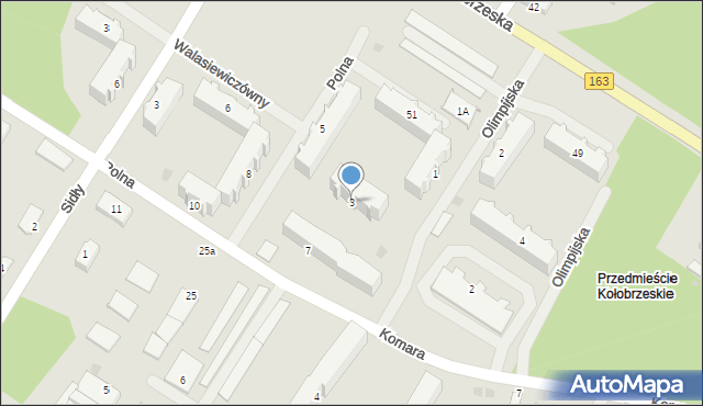 Białogard, Olimpijska, 3, mapa Białogard