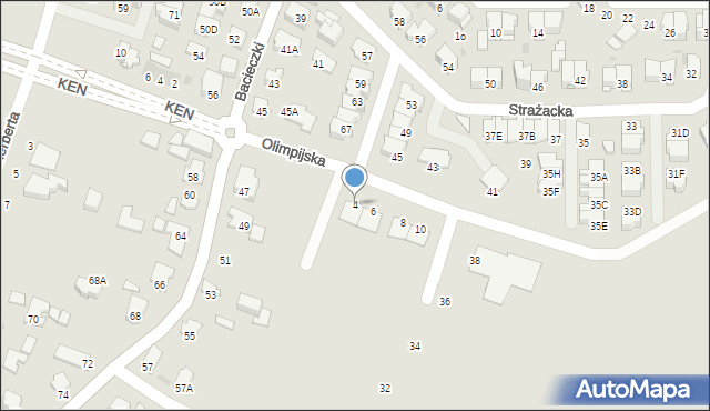 Białystok, Olimpijska, 4, mapa Białegostoku