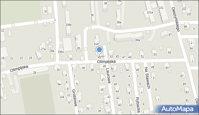 Bielsko-Biała, Olimpijska, 41, mapa Bielsko-Białej