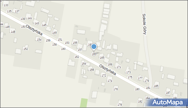 Biskupice, Olsztyńska, 163, mapa Biskupice