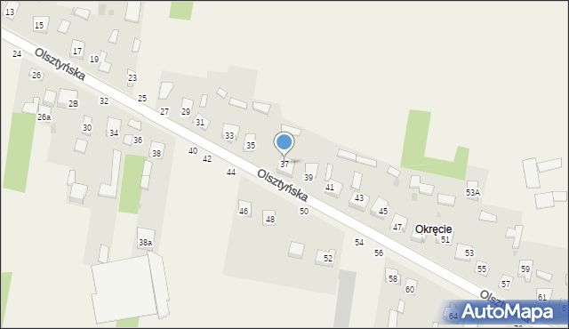 Biskupice, Olsztyńska, 37, mapa Biskupice