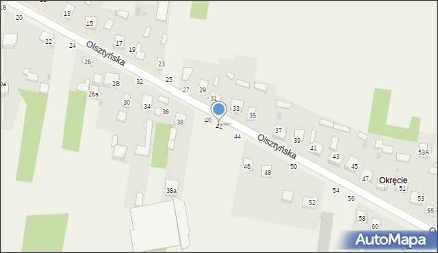 Biskupice, Olsztyńska, 42, mapa Biskupice