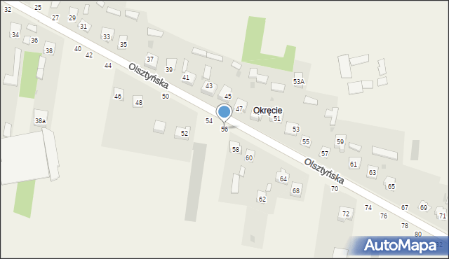 Biskupice, Olsztyńska, 56, mapa Biskupice